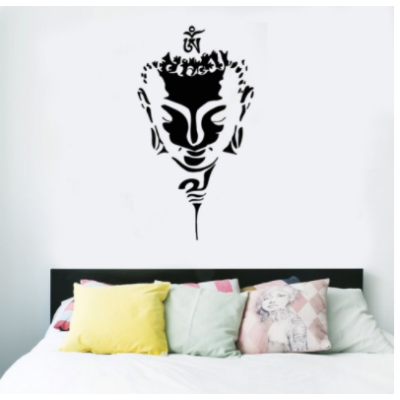 Spor Salonlarına Özel Buda Kafa Yüz Yazısı Cam Vitrin Sticker Yapıştırma