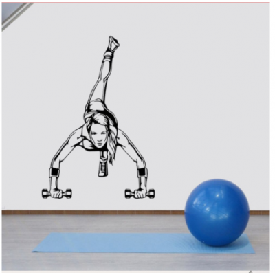  Kadın Antrenman Yazısı Spor Salonu Duvar Stickerı