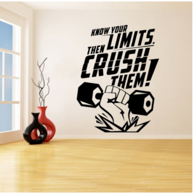 Know Your Limits. Then Crush Them Yazısı Spor Salonu Duvar Stickerı