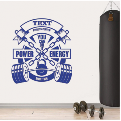 Power Energy Yazısı Spor Salonu Duvar Stickerı