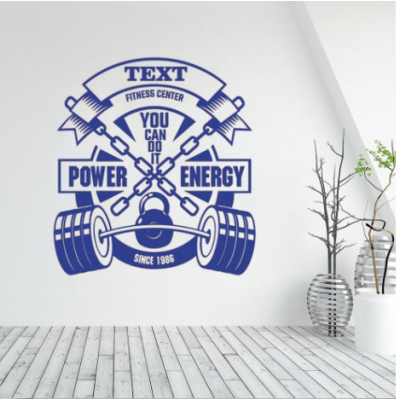 Power Energy Yazısı Spor Salonu Duvar Stickerı