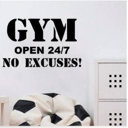 GYM OPEN 24/7 Yazısı Spor Salonu Duvar Stickerı