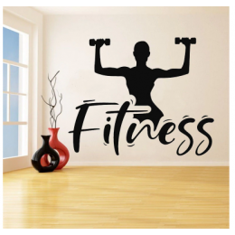 Kadın Dambıl  Fitness Yazısı Spor Salonu Duvar Stickerı
