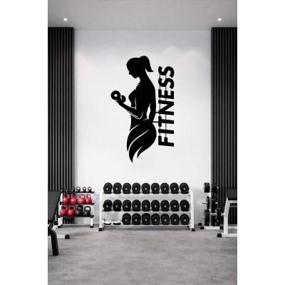 Kadın Sporcu Duvar Sticker – Fitness Gym Dekorasyonu - Spor Salonu Sticker Çıkartma