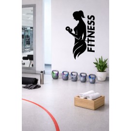 Kadın Sporcu Duvar Sticker – Fitness Gym Dekorasyonu - Spor Salonu Sticker Çıkartma