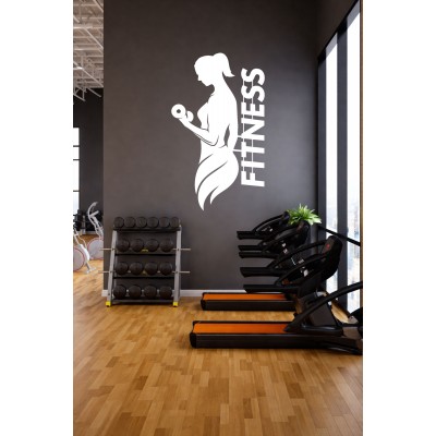 Kadın Sporcu Duvar Sticker – Fitness Gym Dekorasyonu - Spor Salonu Sticker Çıkartma