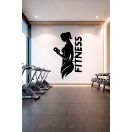 Kadın Sporcu Duvar Sticker – Fitness Gym Dekorasyonu - Spor Salonu Sticker Çıkartma