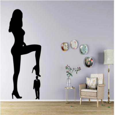 Zarif Kadın Duvar Yazısı Cam Vitrin Sticker Yapıştırma