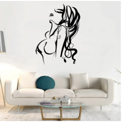 Sıcak Seksi Kadın Duvar Yazısı Cam Vitrin Sticker Yapıştırma