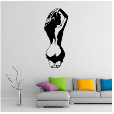 Kişiselleştirilmiş Seksi Kadın Duvar Yazısı Cam Vitrin Sticker Yapıştırma