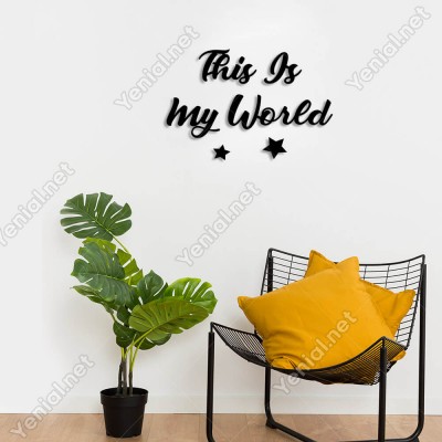 This Is My World Yıldız Duvar Oda Ev Aksesuarı Ahşap Tablo 50x33cm