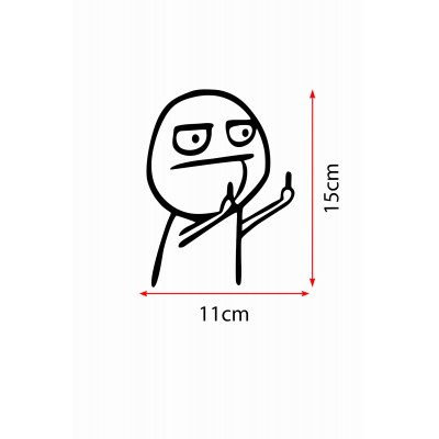 15 X 11 Cm Çöp Adam Oto Sticker Araba Cam Sticker