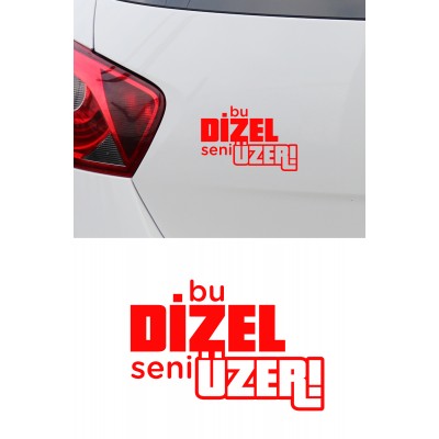 30 X 19 Cm Bu Dizel Seni Üzer Oto Cam Sticker Araba Sticker