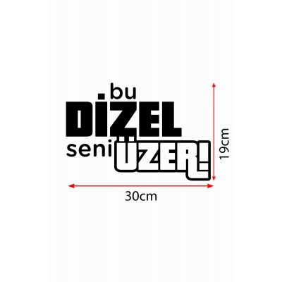 30 X 19 Cm Bu Dizel Seni Üzer Oto Cam Sticker Araba Sticker