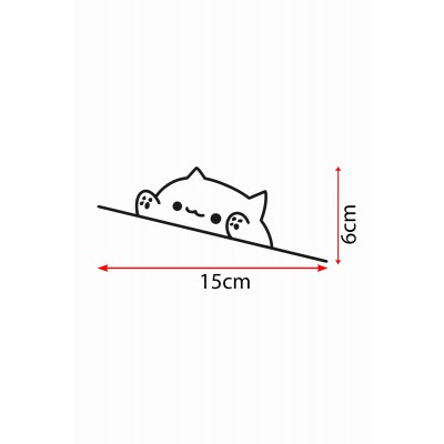 Oyunsever Kedi Sticker Araba Oto Motor Laptop Bilgisayar 6 Cm Etiket Çıkartma