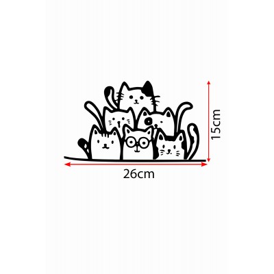 Siyah Kediler Araba Stickerı - Siyah Kediler Araba Çıkartması