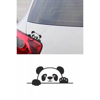 Bagajdan Bakan Panda Sticker Etiket Çıkartma Pc Laptop Araba Oto Motor 20 Cm