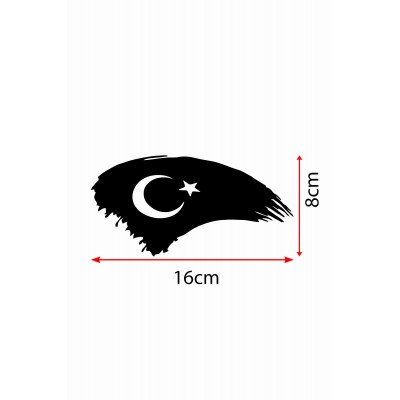 Türk Bayrağı Oto Kapı Cam Kaput Sticker - Oto Sticker - Araba Sticker - 20cm