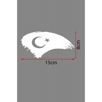 Türk Bayrağı Oto Kapı Cam Kaput Sticker - Oto Sticker - Araba Sticker - 20cm