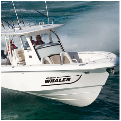Kişiye ve Tekneye Özel Boston Whaler  Yazısı İsim Sticker 115x50cm