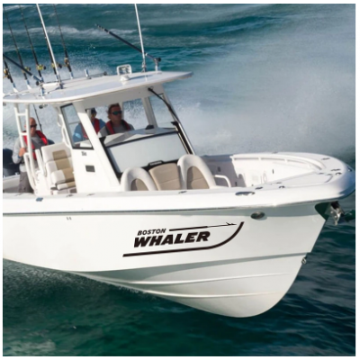 Kişiye ve Tekneye Özel Boston Whaler  Yazısı İsim Sticker 