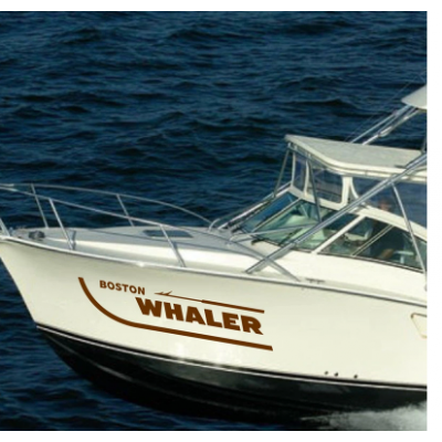 Kişiye ve Tekneye Özel Boston Whaler  Yazısı İsim Sticker 