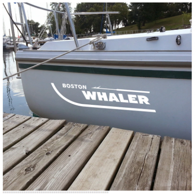 Kişiye ve Tekneye Özel Boston Whaler  Yazısı İsim Sticker 