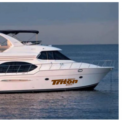 Kişiye ve Tekneye Özel Triton  Yazısı İsim Sticker 