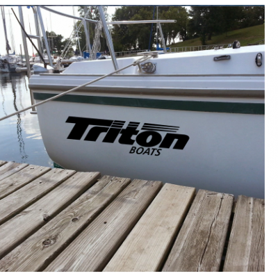 Kişiye ve Tekneye Özel Triton  Yazısı İsim Sticker 
