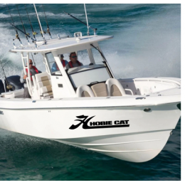 Kişiye ve Tekneye Özel  Hobie Cat Yazısı İsim Sticker 115x50cm