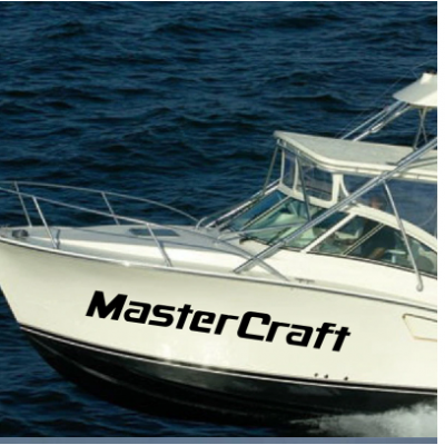 Kişiye ve Tekneye Özel Mastercraft Yazısı İsim Sticker 