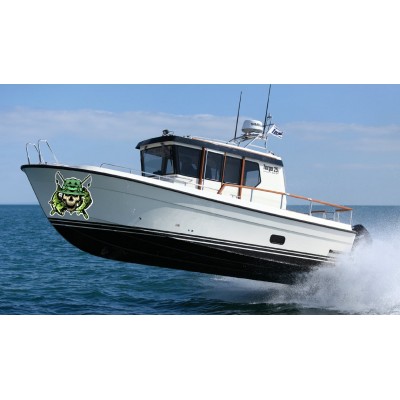 Kişiye ve Tekneye Özel Skull Yazısı İsim Sticker 