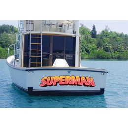 Kişiye ve Tekneye Özel Süperman Yazısı İsim Sticker 115x50cm