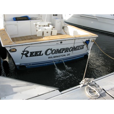 Kişiye ve Tekneye Özel Reel Compromise  Yazısı İsim Sticker 