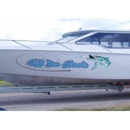Kişiye ve Tekneye Özel Off Do Hook Yazısı İsim Sticker 115x50cm