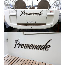 Kişiye ve Tekneye Özel Promenado Yazısı İsim Sticker 