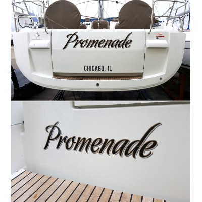 Kişiye ve Tekneye Özel Promenado Yazısı İsim Sticker 