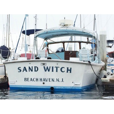 Kişiye ve Tekneye Özel Sand Witch Yazısı İsim Sticker 