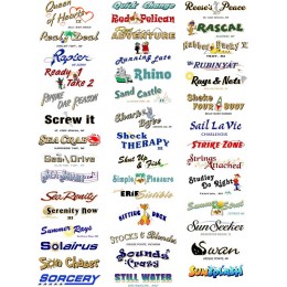 Kişiye ve Tekneye Özel Boat Design Yazısı İsim Sticker 