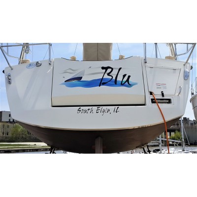 Kişiye ve Tekneye Özel Blu Yazısı İsim Sticker 