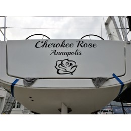 Kişiye ve Tekneye Özel Cherokee Rose Yazısı İsim Sticker 115x50cm