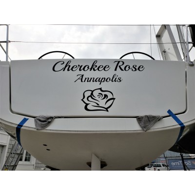 Kişiye ve Tekneye Özel Cherokee Rose Yazısı İsim Sticker