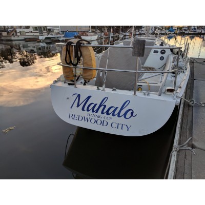 Kişiye ve Tekneye Özel Mahalo Yazısı İsim Sticker 