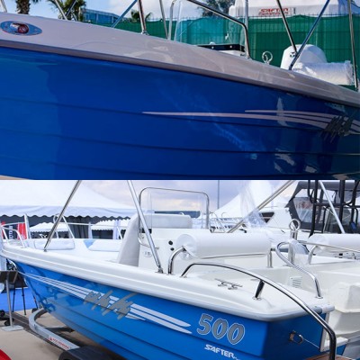 Safter 480 Uyumlu Renkli Şerit Sticker - Kişiye Özel Tekne Şeridi | Şekilli Vinil Tekne Sticker