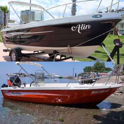 Safter 480 Uyumlu Renkli Şerit Sticker - Kişiye Özel Tekne Şeridi | Şekilli Vinil Tekne Sticker