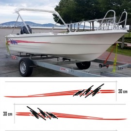 Kişiye Ve Tekneye Boatlara Özel Şekilli Şerit / Safter 480 Modeli Tekneye Renkli Şerit Stickerı