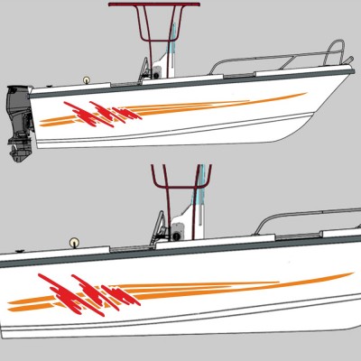 Safter 480 Uyumlu Renkli Şerit Sticker - Kişiye Özel Tekne Şeridi | Şekilli Vinil Tekne Sticker