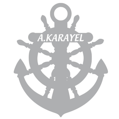 Kişiye Özel A.Karayel Yazısı ve Deniz Çapası Sticker Yapıştırma