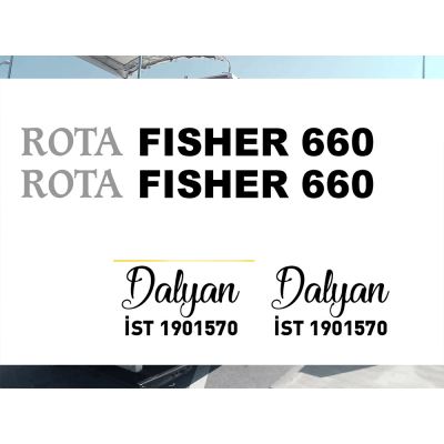 Tekneye Özel Rota Fisher ve Tekne Plakası Sticker Yapıştırma 