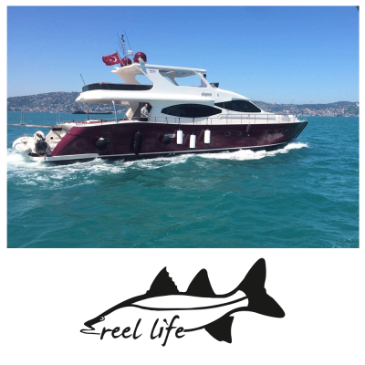 Kişiye Tekneye Yatlara Özel Fish Reel Life  Logo Yazısı Sticker Yapıştırma 